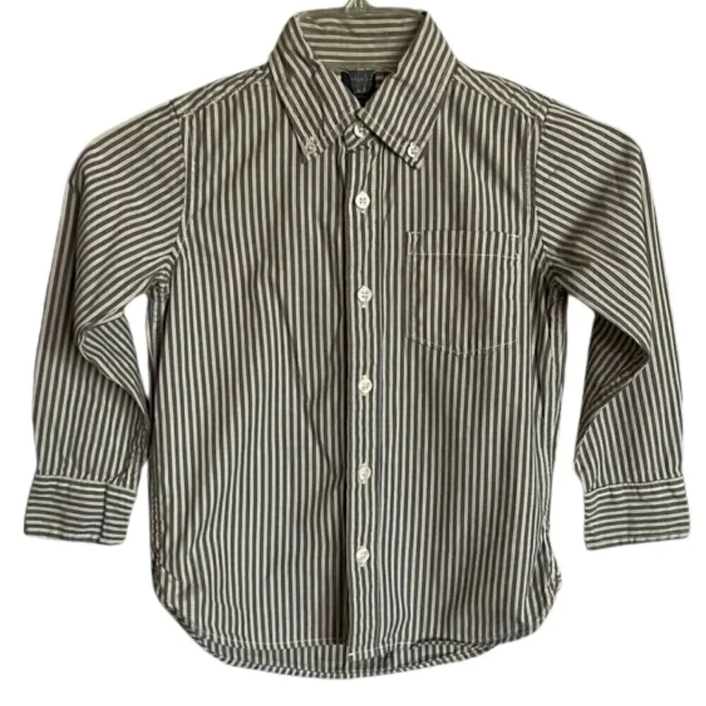 Baby Gap Boys Striped Long Sleeve Button-Up Shirt Size 5